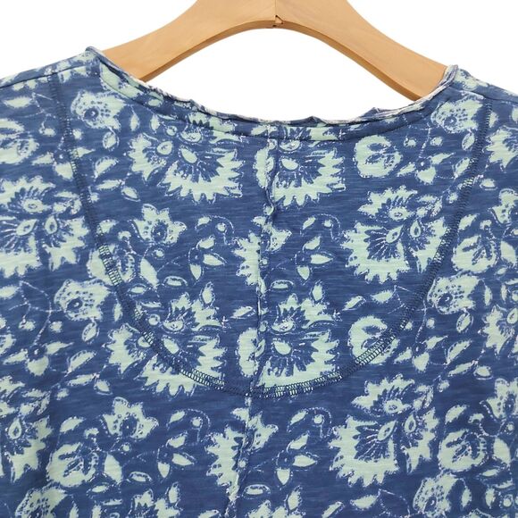 Sundance Top Womens Medium Blue Floral Knit Cotton Lightweight Boho Sustainable - Picture 7 of 11